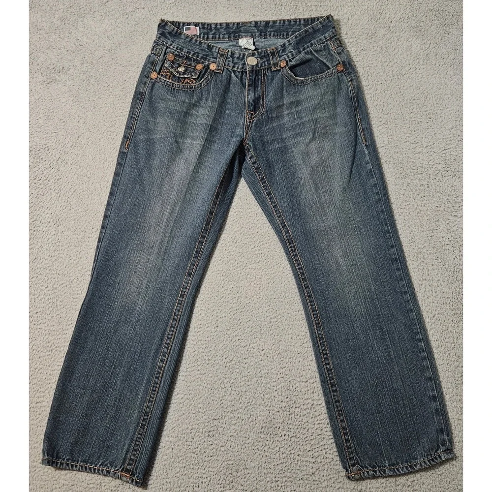 Vtg Y2K True Religion Billy Jeans Mens 34 x 30 Big T‎ Thick Stitch Made In USA